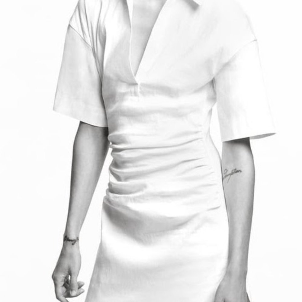 ZARA RUSTIC RUCHED DRESS XS